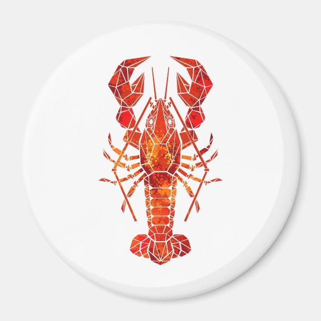 Roter polygonal Hummer Magnet (Vorne)