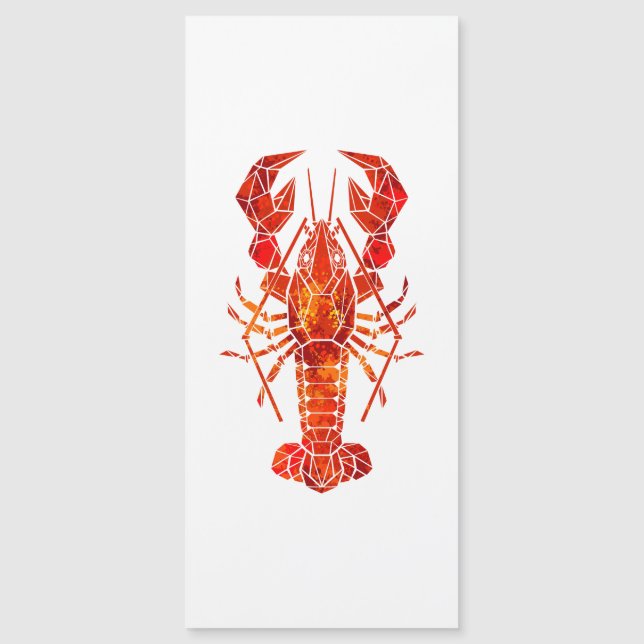 Roter polygonal Hummer Magnetkarte (Vorderseite)