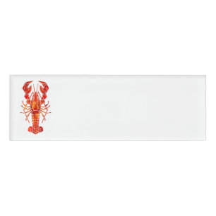 Roter polygonal Hummer Namenschild
