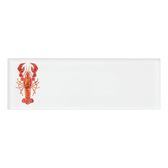 Roter polygonal Hummer Namenschild (Vorderseite)
