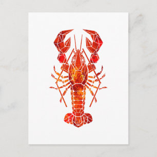 Roter polygonal Hummer Postkarte