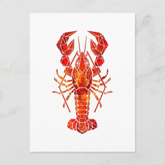 Roter polygonal Hummer Postkarte (Vorderseite)