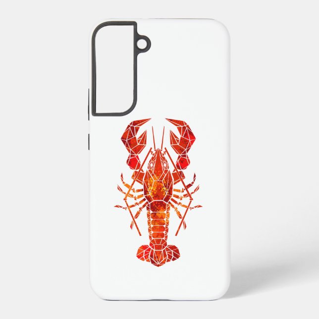Roter polygonal Hummer Samsung Galaxy Hülle (Rückseite)