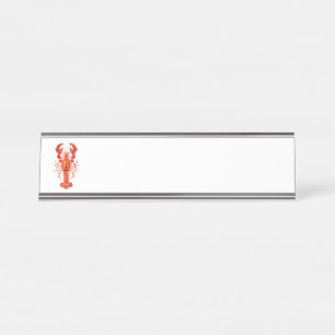 Roter polygonal Hummer Schreibtischnamensplakette