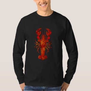 Roter polygonal Hummer T-Shirt