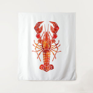 Roter polygonal Hummer Wandteppich