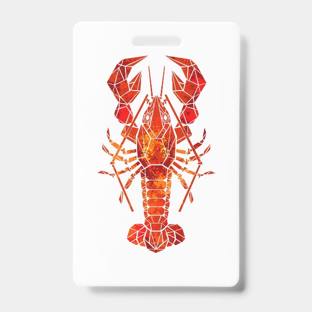 Roter polygonaler Hummer Ausweis (Vorderseite)