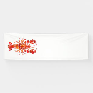 Roter polygonaler Hummer Banner