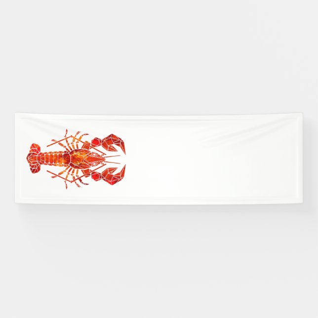 Roter polygonaler Hummer Banner (Horizontal)