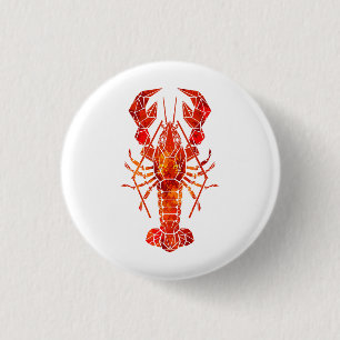 Roter polygonaler Hummer Button
