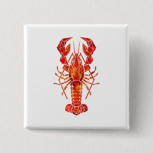 Roter Polygonaler Hummer Button