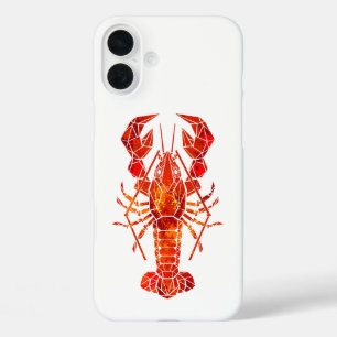 Roter polygonaler Hummer iPhone 16 Plus Hülle