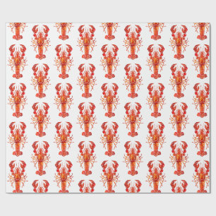 Roter polygonaler Hummer Geschenkpapier