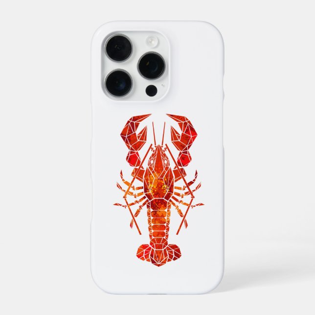 Roter polygonaler Hummer iPhone Hülle (Rückseite)