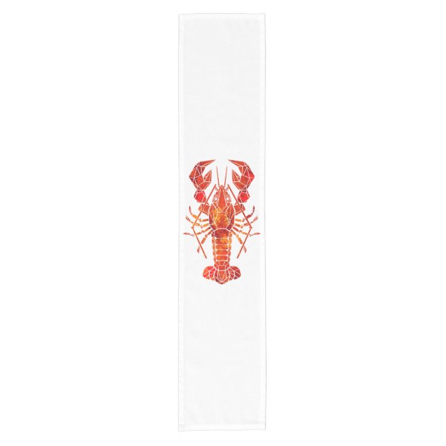 Roter Polygonaler Hummer Kurzer Tischläufer (Vorderseite)
