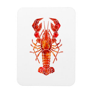 Roter polygonaler Hummer Magnet