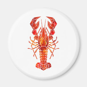 Roter Polygonaler Hummer Magnet