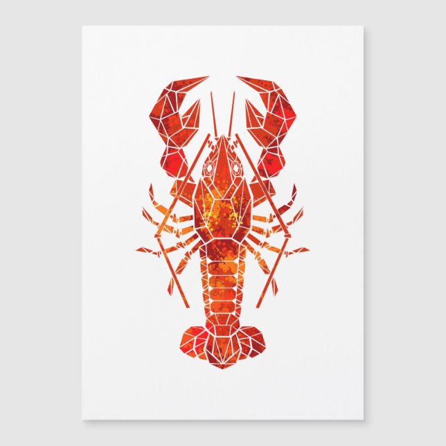 Roter Polygonaler Hummer Magnetkarte (Vorderseite)