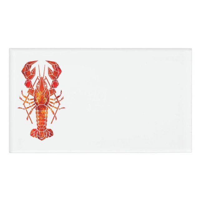 Roter Polygonaler Hummer Namenschild (Vorderseite)