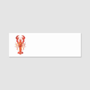 Roter polygonaler Hummer Namensschild