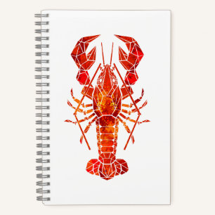 Roter polygonaler Hummer Notizbuch