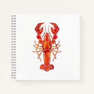 Roter polygonaler Hummer Notizbuch