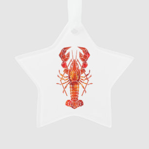 Roter polygonaler Hummer Ornament