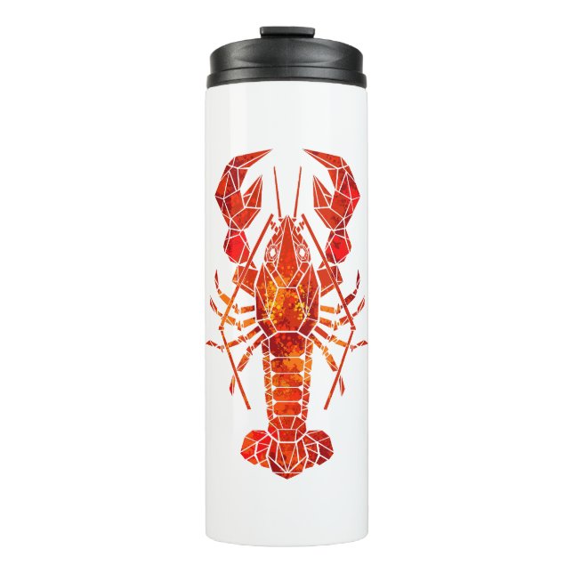 Roter polygonaler Hummer Thermosbecher (Vorderseite)