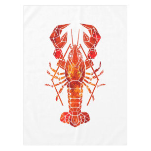 Roter polygonaler Hummer Tischdecke