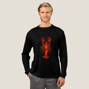 Roter polygonaler Hummer Tri-Blend Shirt