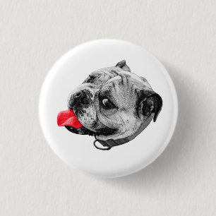 Roter Pop-Abzeichen Button