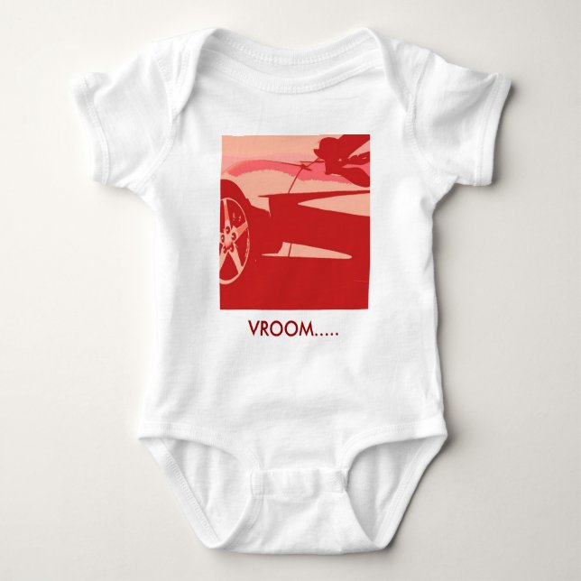 Roter Pop Art Corvette Baby Strampler (Vorderseite)