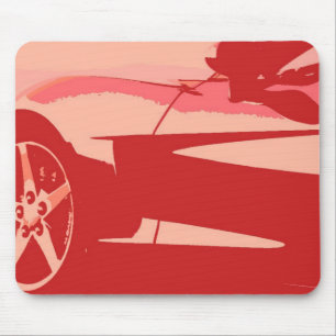 Roter Pop Art Corvette Mousepad