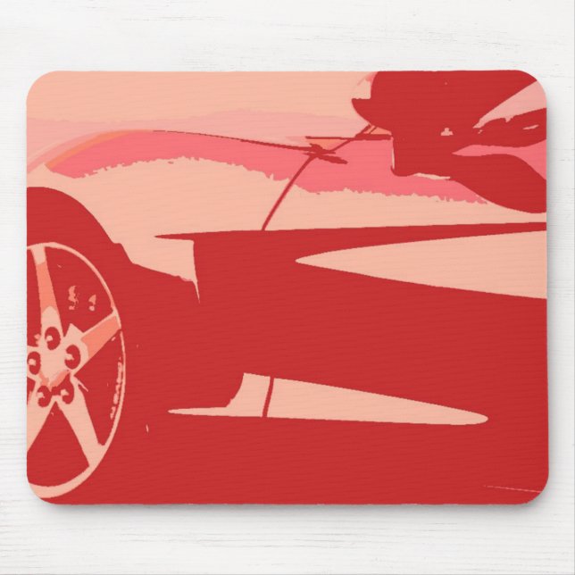 Roter Pop Art Corvette Mousepad (Vorne)