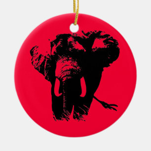 Roter Pop Art Elephant Weihnachtsschmuck
