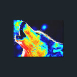 Roter Pop Art Wolf Wrapped Canvas Leinwanddruck<br><div class="desc">Pop Art Art Howling Wolf Portrait - Wilde Tiere Digitale Kunstwerke</div>