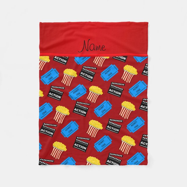 Roter Popcorn-individuelle Name-Symbol Fleecedecke (Vorderseite)