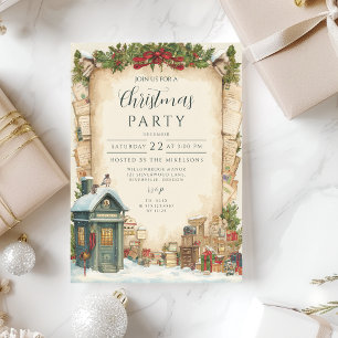 Roter Postkasten Winterurlaub Einladung