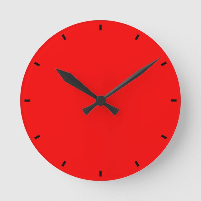 Roter Power Runde Wanduhr (Vorderseite)