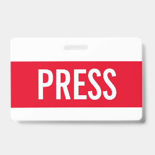 Roter Presse-All-Access-Pass Horizontales ID-Abzei Ausweis