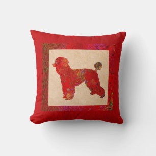 Roter Pudel Kissen