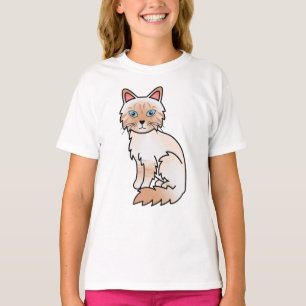 Roter Punkt Tabby Birman / Ragdoll Süße Cartoon-Ka T-Shirt