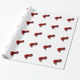 Roter Quad-Skate Geschenkpapier