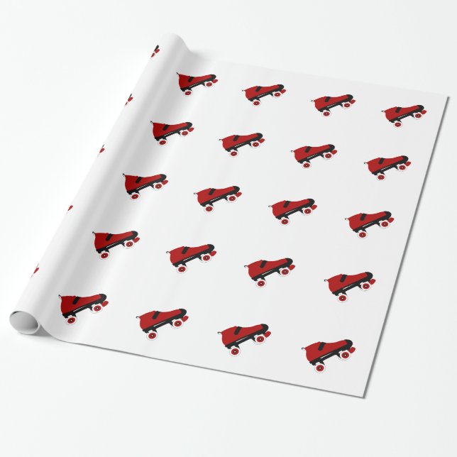 Roter Quad-Skate Geschenkpapier (Ungerollt)