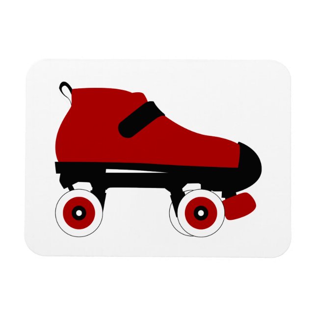 Roter Quad-Skate Magnet (Horizontal)