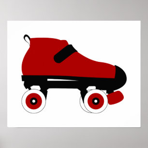 Roter Quad-Skate Poster