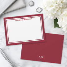 Roter Rand Minimalistischer Namensmonogramm