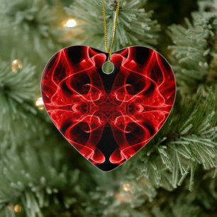 Roter Rauch Symmetrisches Minimalistisches Schwarz Keramikornament