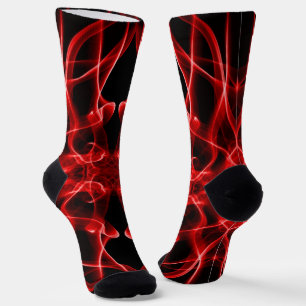Roter Rauch Symmetrisches Minimalistisches Schwarz Socken