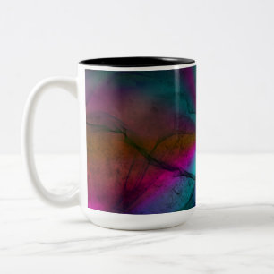 Roter Regenbogen Sternexplosion Abstrakt Art Zweifarbige Tasse